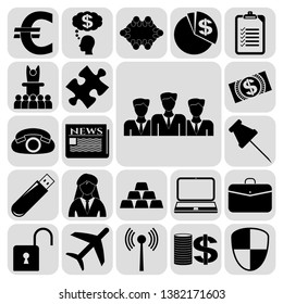 Set of 22 business high quality icons or symbols. Collection. Amazing desing. Vector Illustration.