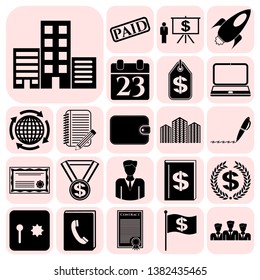 Set of 22 business high quality symbols. Collection. Amazing desing. Vector Illustration.