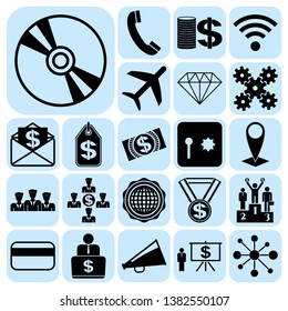 Set of 22 business high quality icons. Collection. Flat design. Vector Illustration.