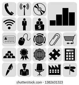 Set of 22 business high quality icons. Collection. Flat design. Vector Illustration.
