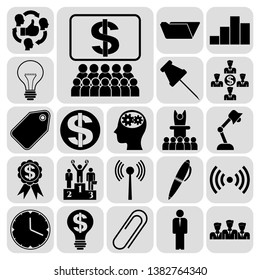 Set of 22 business high quality icons. Collection. Flat design. Vector Illustration.