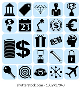 Set of 22 business high quality symbols. Collection. Detailed design. Vector Illustration.