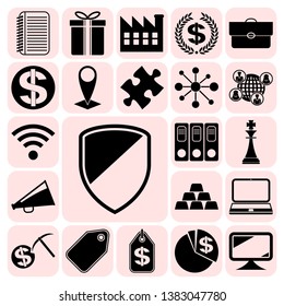 Set of 22 business high quality icons or symbols. Collection. Amazing desing. Vector Illustration.