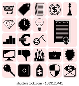 Set of 22 business high quality symbols. Collection. Amazing desing. Vector Illustration.