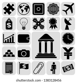 Set of 22 business high quality icons or symbols. Collection. Amazing desing. Vector Illustration.