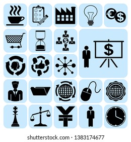 Set of 22 business high quality symbols. Collection. Detailed design. Vector Illustration.