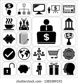 Set of 22 business high quality icons. Collection. Amazing desing. Vector Illustration.