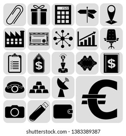 Set of 22 business high quality symbols. Collection. Detailed design. Vector Illustration.