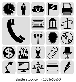 Set of 22 business high quality icons. Collection. Detailed design. Vector Illustration.