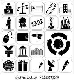 Set of 22 business high quality symbols. Collection. Amazing desing. Vector Illustration.