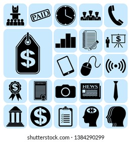 Set of 22 business high quality icons or symbols. Collection. Amazing desing. Vector Illustration.