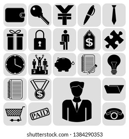 Set of 22 business high quality symbols. Collection. Detailed design. Vector Illustration.