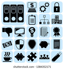 Set of 22 business high quality icons. Collection. Detailed design. Vector Illustration.