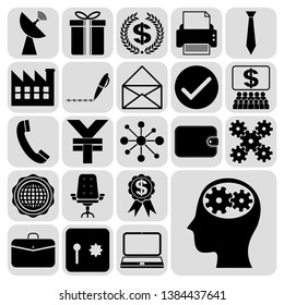 Set of 22 business high quality symbols or icons. Collection. Amazing desing. Vector Illustration.