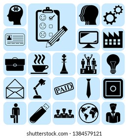 Set of 22 business high quality symbols. Collection. Detailed design. Vector Illustration.