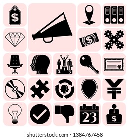 Set of 22 business high quality icons. Collection. Detailed design. Vector Illustration.