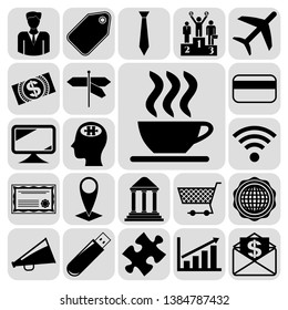 Set of 22 business high quality icons. Collection. Detailed design. Vector Illustration.