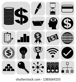 Set of 22 business high quality icons. Collection. Detailed design. Vector Illustration.