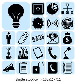 Set of 22 business high quality symbols or icons. Collection. Amazing desing. Vector Illustration.