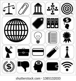 Set of 22 business high quality icons. Collection. Detailed design. Vector Illustration.