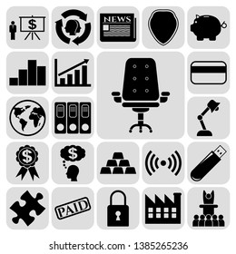 Set of 22 business high quality symbols. Collection. Amazing desing. Vector Illustration.