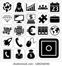 Set of 22 business high quality symbols. Collection. Detailed design. Vector Illustration.