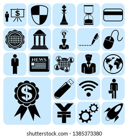 Set of 22 business high quality icons. Collection. Amazing desing. Vector Illustration.