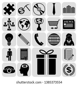 Set of 22 business high quality symbols. Collection. Detailed design. Vector Illustration.