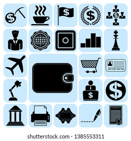 Set of 22 business high quality icons. Collection. Flat design. Vector Illustration.
