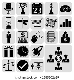 Set of 22 business high quality symbols. Collection. Detailed design. Vector Illustration.