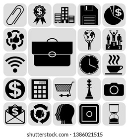 Set of 22 business high quality icons. Collection. Amazing desing. Vector Illustration.