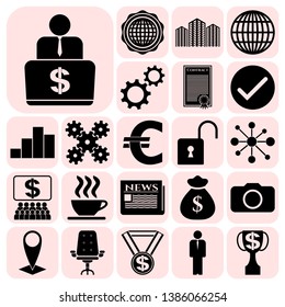 Set of 22 business high quality icons. Collection. Detailed design. Vector Illustration.