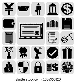 Set of 22 business high quality icons. Collection. Amazing desing. Vector Illustration.