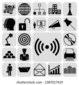 Set of 22 business high quality symbols. Collection. Flat design. Vector Illustration.