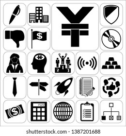 Set of 22 business high quality icons. Collection. Detailed design. Vector Illustration.