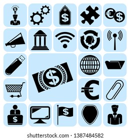 Set of 22 business high quality icons. Collection. Flat design. Vector Illustration.
