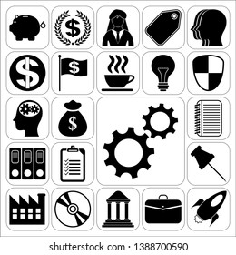 Set of 22 business high quality icons. Collection. Detailed design. Vector Illustration.