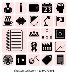 Set of 22 business high quality symbols. Collection. Detailed design. Vector Illustration.