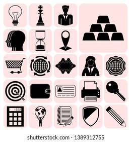 Set of 22 business high quality icons or symbols. Collection. Amazing desing. Vector Illustration.