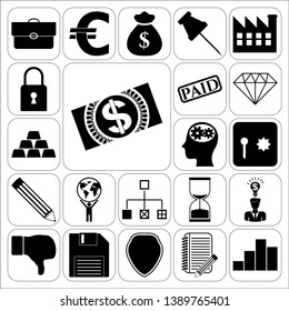 Set of 22 business high quality icons. Collection. Amazing desing. Vector Illustration.