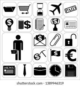 Set of 22 business high quality symbols. Collection. Amazing desing. Vector Illustration.