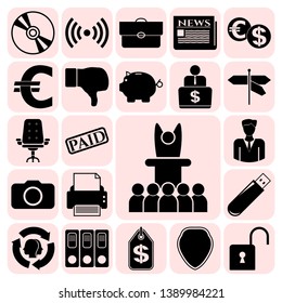 Set of 22 business high quality symbols. Collection. Detailed design. Vector Illustration.