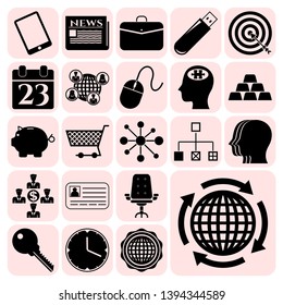 Set of 22 business high quality icons. Collection. Amazing desing. Vector Illustration.