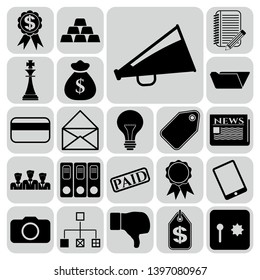 Set of 22 business high quality symbols or icons. Collection. Detailed design. Vector Illustration.