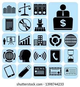 Set of 22 business high quality symbols. Collection. Detailed design. Vector Illustration.