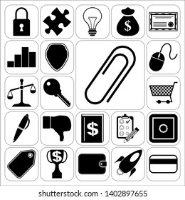 Set of 22 business high quality icons. Collection. Detailed design. Vector Illustration.