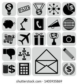 Set of 22 business high quality icons. Collection. Flat design. Vector Illustration.