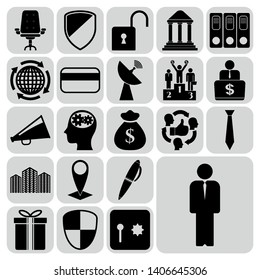 Set of 22 business high quality icons. Collection. Amazing desing. Vector Illustration.