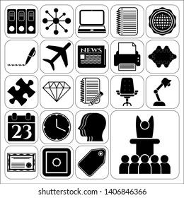 Set of 22 business high quality icons. Collection. Flat design. Vector Illustration.