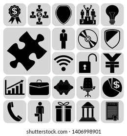 Set of 22 business high quality icons. Collection. Detailed design. Vector Illustration.